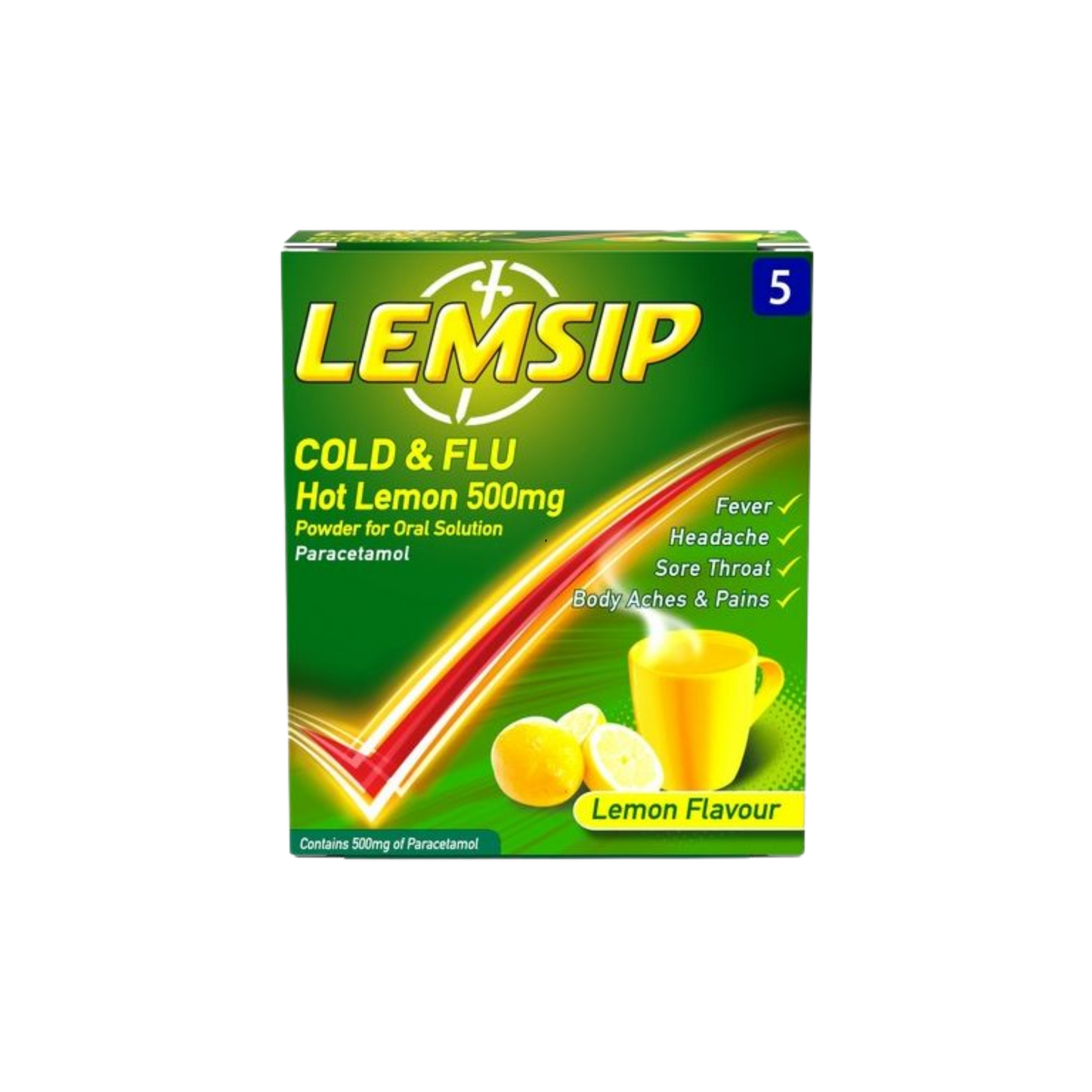 Lemsip Cold & Flu Hot Lemon 5 Pack