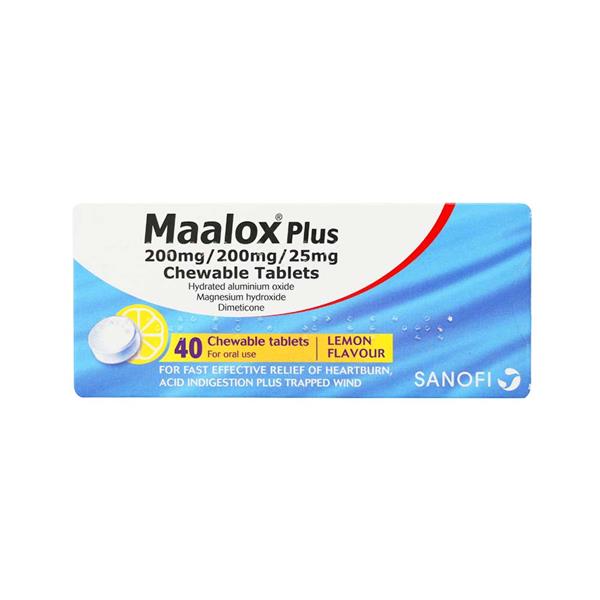 Maalox Plus Chewable Tablets lemon 40pk