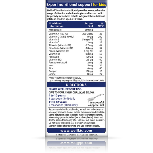 WELLKID 150ML AGE 4 TO 12 YEARS MULTIVITAMIN LIQUID