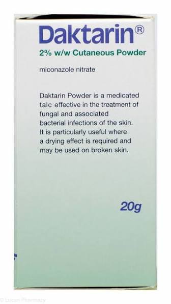 DAKTARIN 2%CUTANEOUS POWDER 20G MICONAZOLE NITRATE