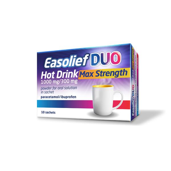 Easolief DUO Hot Drink Max Strength 1000mg/300mg Sachets  10