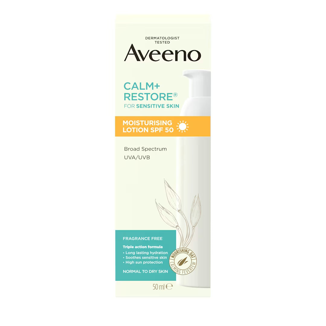 AVEENO CALM+RESTORE MOIST LOTION SPF 50  50ML