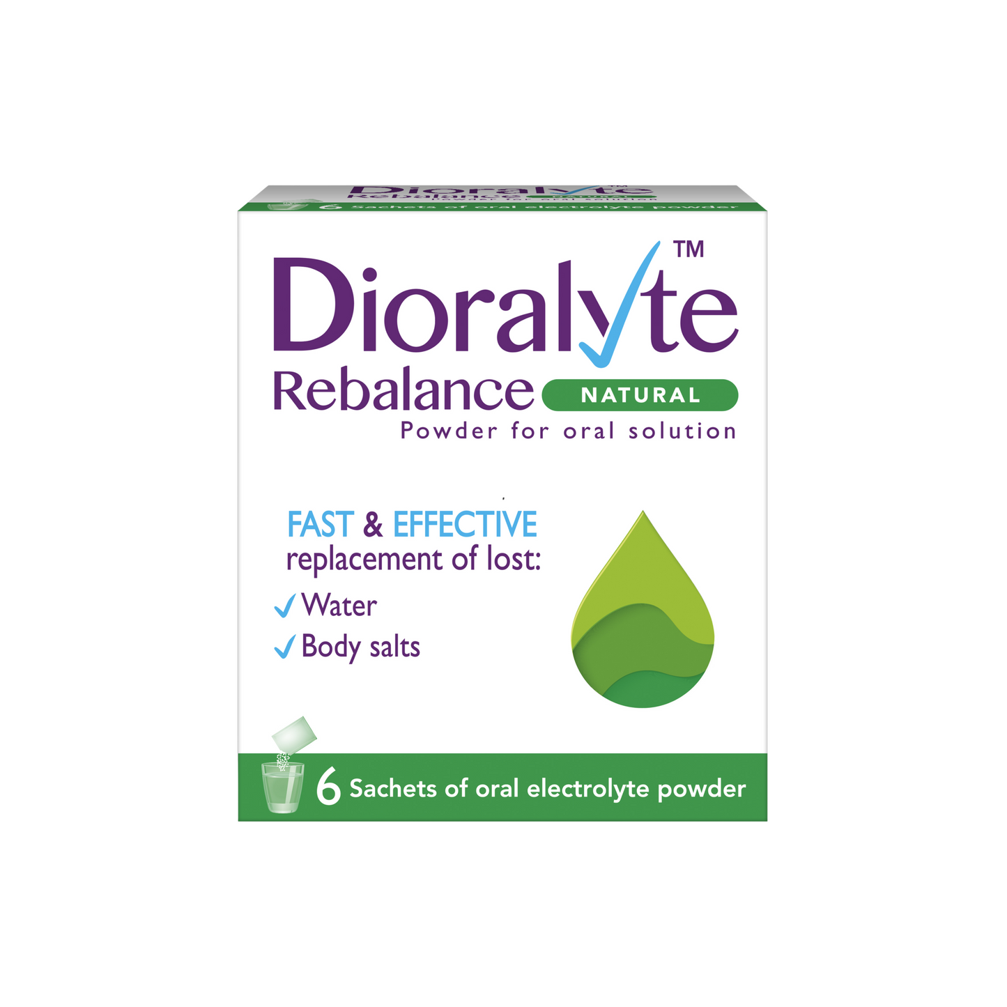 Dioralyte Natural 6 sachets