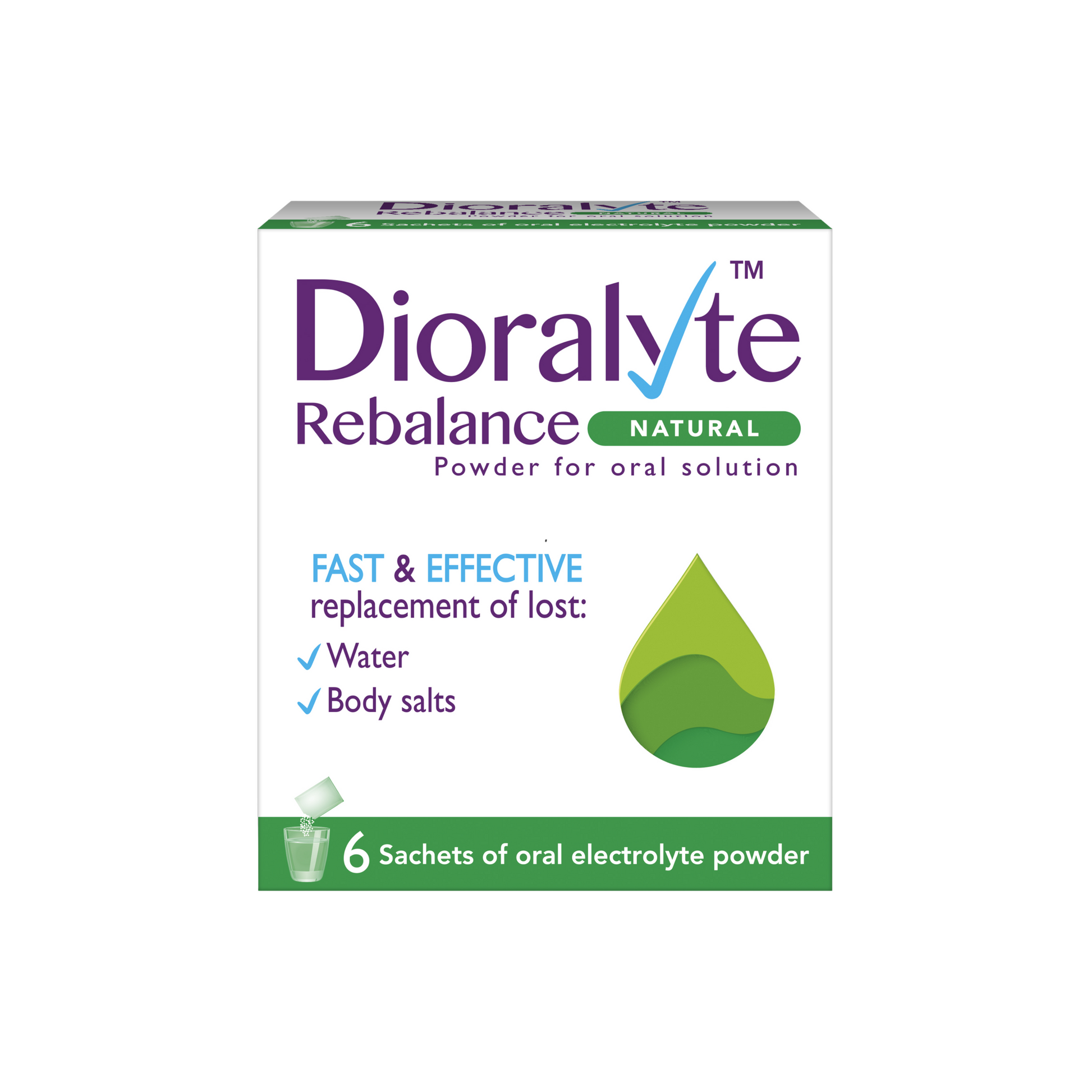 Dioralyte Natural 6 sachets