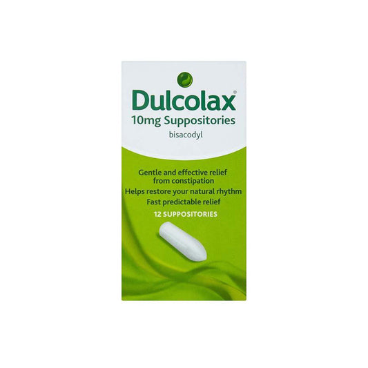 Dulcolax 10mg Bisacodyl Suppositories 12 Pack