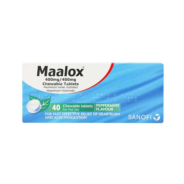 Maalox Chewable Tablets Peppermint 40pk