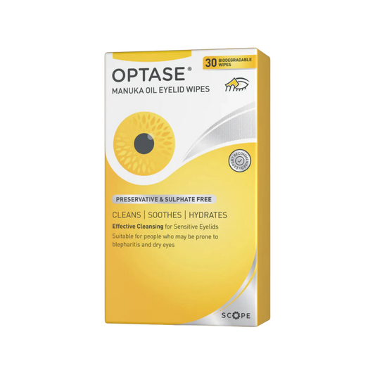 OPTASE Manuka Honey Eyelid Wipes 30 Pack