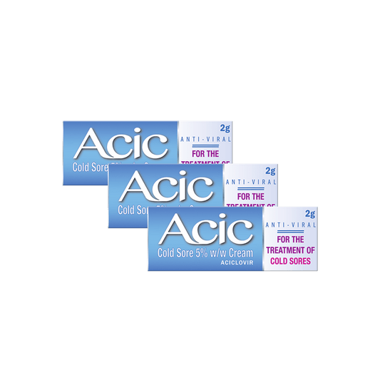 Acic Cold Sore Cream (3 x 2g tubes)