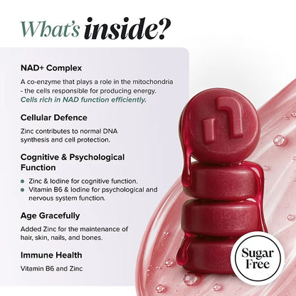 NOVOMINS NAD+ Gummies +Iodine,Vitamin B6 & Zinc