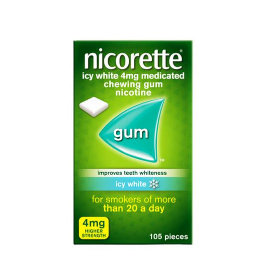 Nicorette Icy White 4mg Med Chew Gum