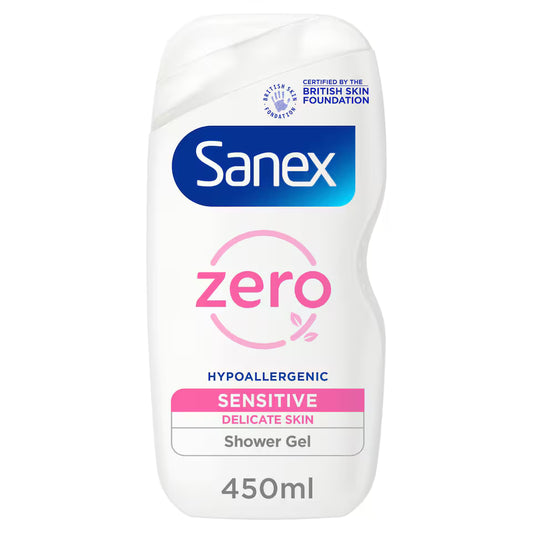 Sanex Zero % Sensitive Skin Shower Gel Body Wash 450Ml
