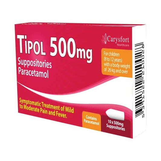 Tipol 500mg Paracetamol Suppositories 10 Pack