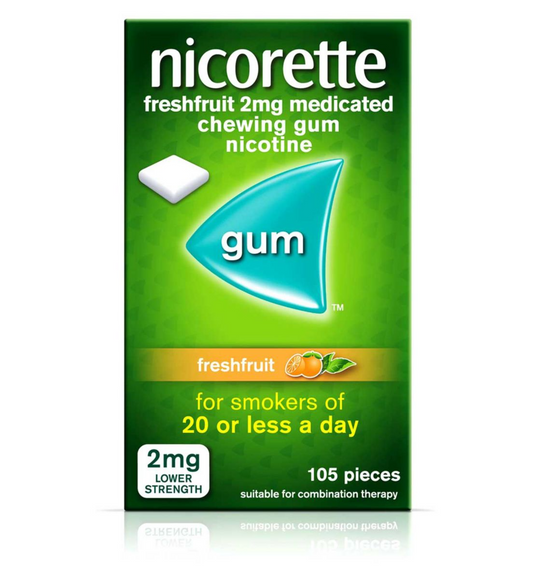 Nicorette 2mg Freshfruit Med Chew Gum