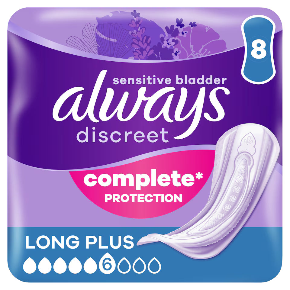Always Discreet Sensitive Bladder Long Plus 8