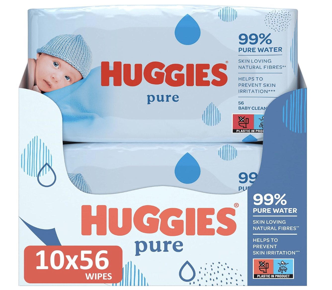 Huggies 99% Pure Water Wipes Bulk Offer (10 x 56 Packs)