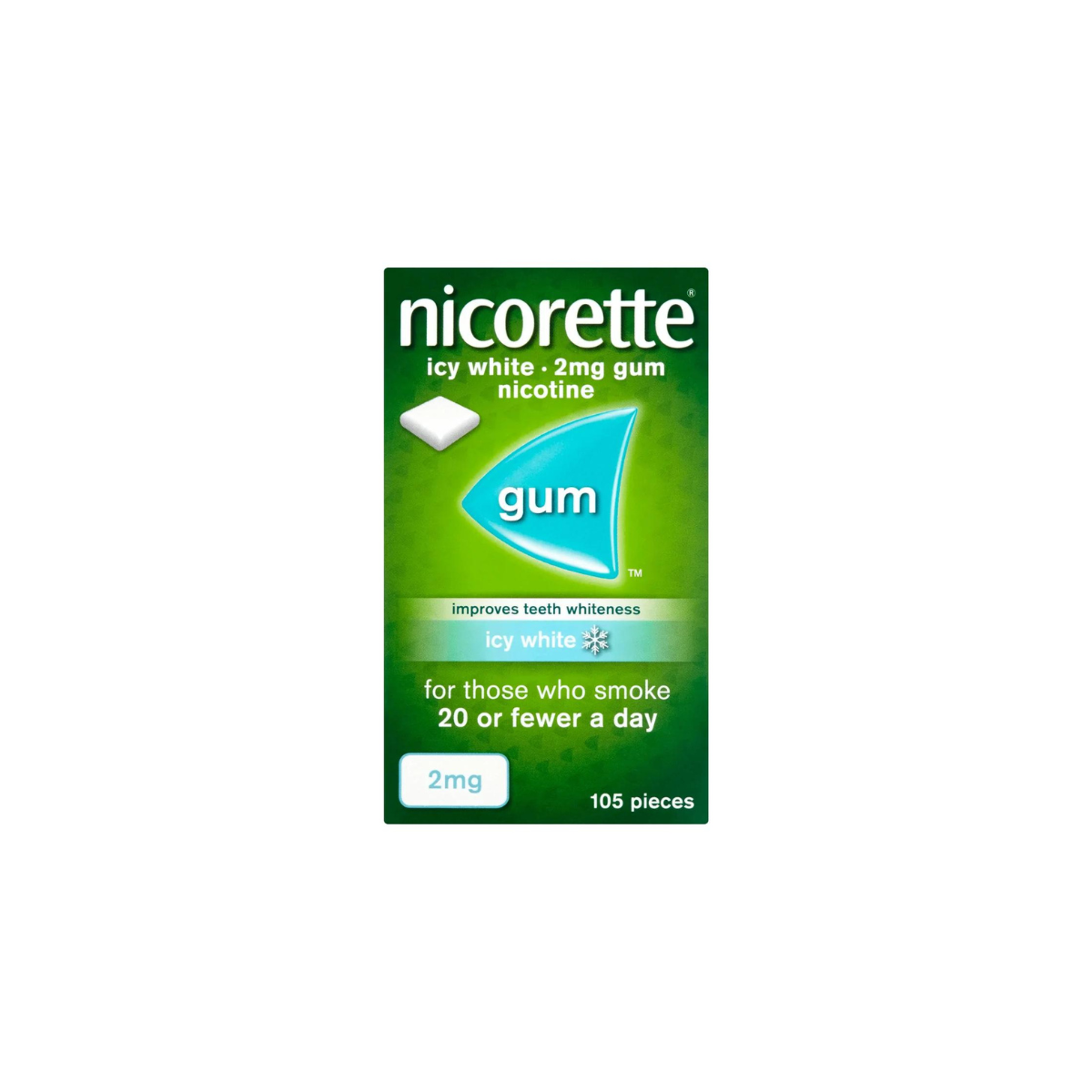 Nicorette Icy White 2mg Chewing gum 105pk