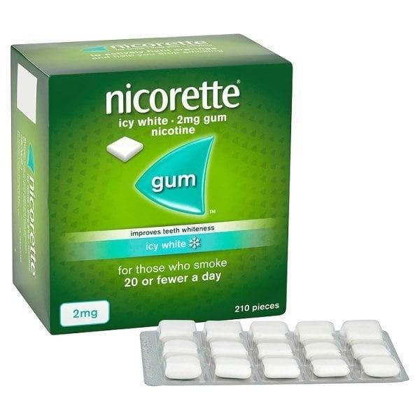 Nicorette Icy White 2mg Med Chew Gum