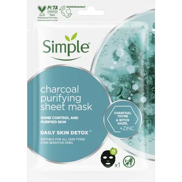 Simple Purifying Charcoal Sheet Mask 21ml